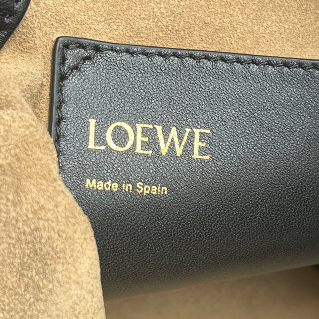 LOE 32 FLAMENCO PURSE BUCKET IN BLACK MELLOW NAPPA LAMBSKIN