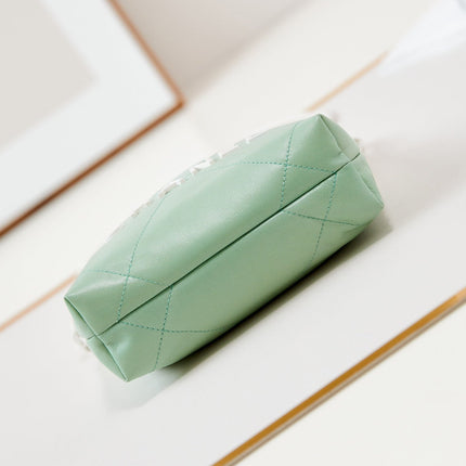 CC MINI 20 HOBO BAG IN WHITE MIX LIGHT GREEN CALFSKIN