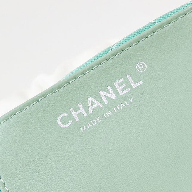 CC MINI 20 HOBO BAG IN WHITE MIX LIGHT GREEN CALFSKIN