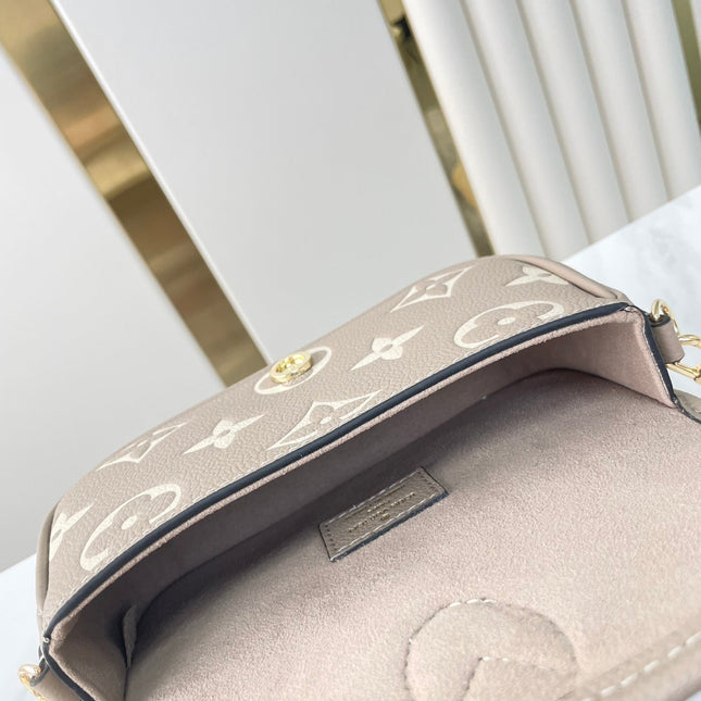 NANO DIANE 19 IN TOURTERELLE WHITE MONOGRAM EMPREINTE LEATHER