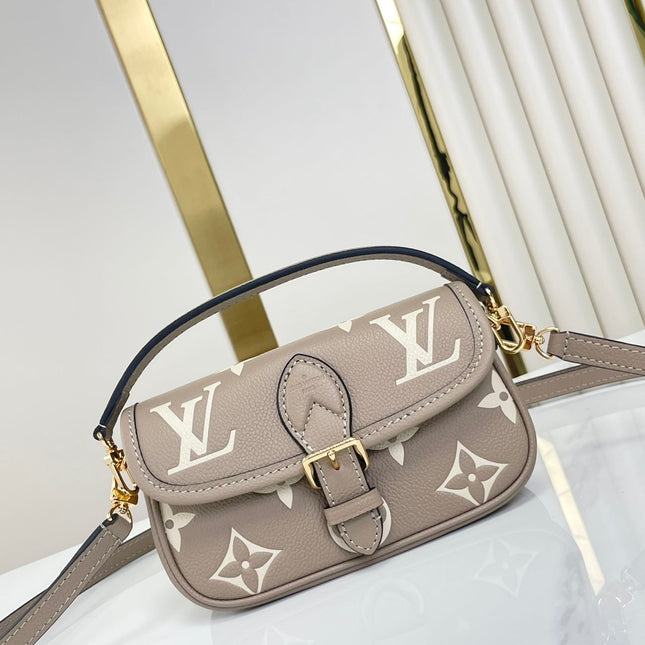 NANO DIANE 19 IN TOURTERELLE WHITE MONOGRAM EMPREINTE LEATHER