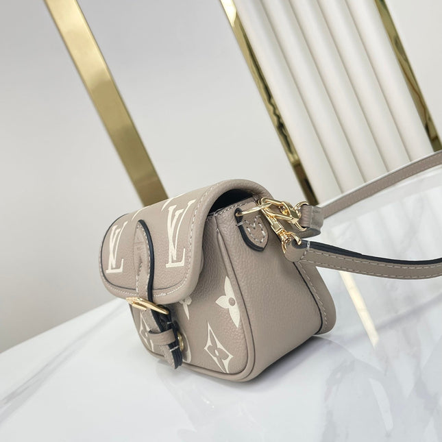 NANO DIANE 19 IN TOURTERELLE WHITE MONOGRAM EMPREINTE LEATHER