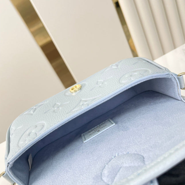 NANO DIANE 19 IN BEAU BLUE MONOGRAM EMPREINTE LEATHER