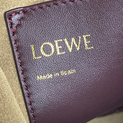 LOE 32 FLAMENCO PURSE BUCKET IN DARK BURGUNDY MELLOW NAPPA LAMBSKIN