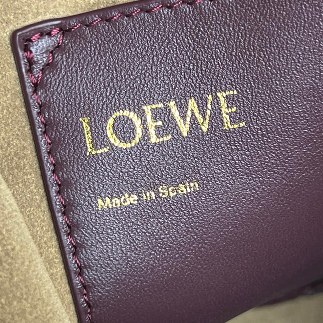 LOE 32 FLAMENCO PURSE BUCKET IN DARK BURGUNDY MELLOW NAPPA LAMBSKIN
