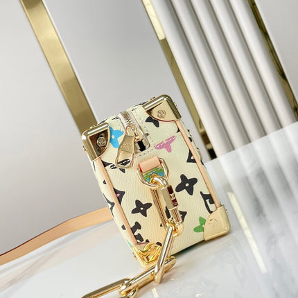 MINI SOFT TRUNK 18 IN VANILLA MONOGRAM CRAGGY CANVAS GOLD CHAIN