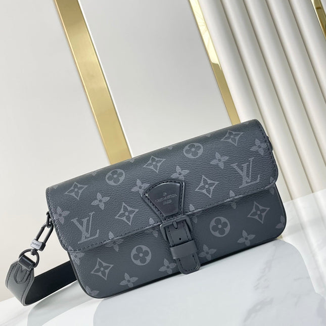MONTSOURIS WEARABLE WALLET 22 IN GUN METAL MONOGRAM ECLIPSE CANVAS