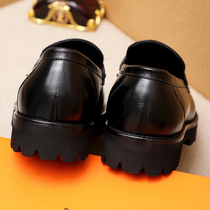 HM GOLD BUCKLE FAUBOURG LOAFER BLACK CALFSKIN