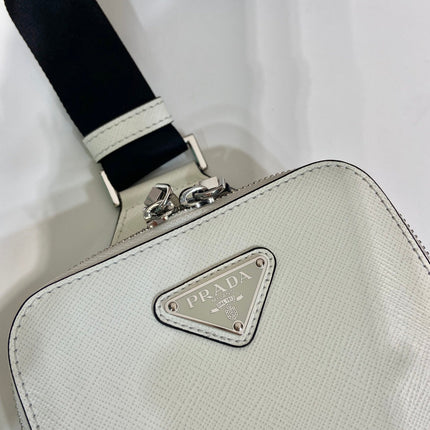 CHEST BAG 20 IN WHITE SAFFIANO LEATHER