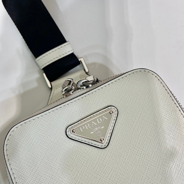 CHEST BAG 20 IN WHITE SAFFIANO LEATHER