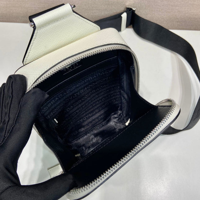 CHEST BAG 20 IN WHITE SAFFIANO LEATHER