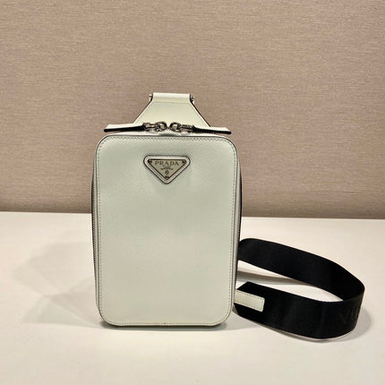 CHEST BAG 20 IN WHITE SAFFIANO LEATHER
