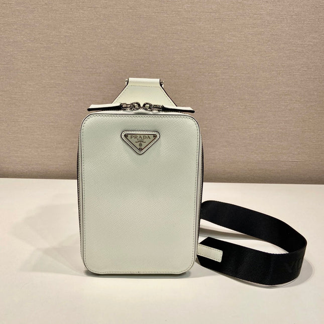 CHEST BAG 20 IN WHITE SAFFIANO LEATHER