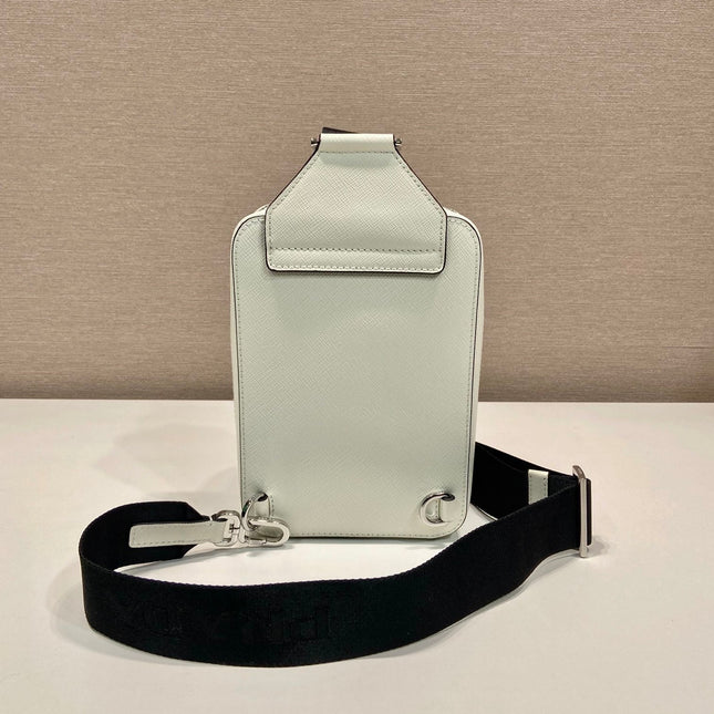 CHEST BAG 20 IN WHITE SAFFIANO LEATHER