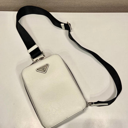 CHEST BAG 20 IN WHITE SAFFIANO LEATHER