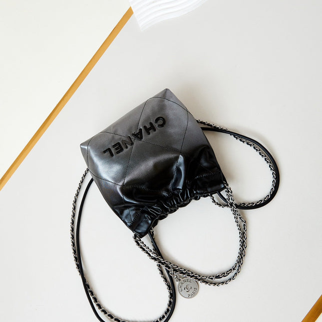 CC MINI 20 HOBO BAG IN BLACK OMBRE CALFSKIN