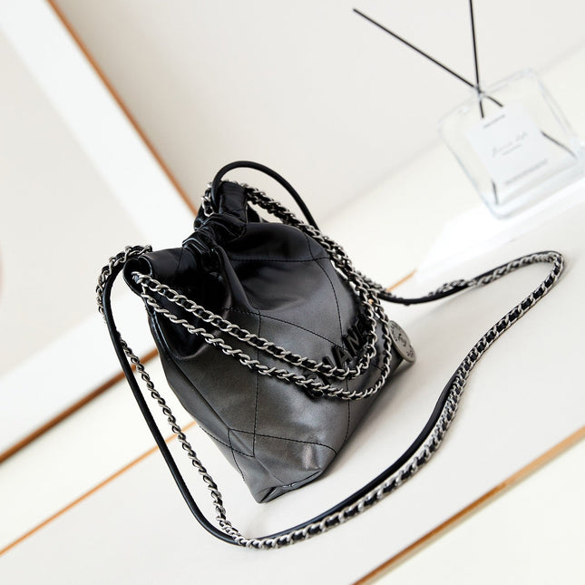 CC MINI 20 HOBO BAG IN BLACK OMBRE CALFSKIN