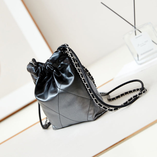 CC MINI 20 HOBO BAG IN BLACK OMBRE CALFSKIN