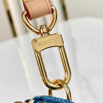 NANO SPEEDY 16 IN BLUE MONOGRAM DENIM GOLD HARDWARE