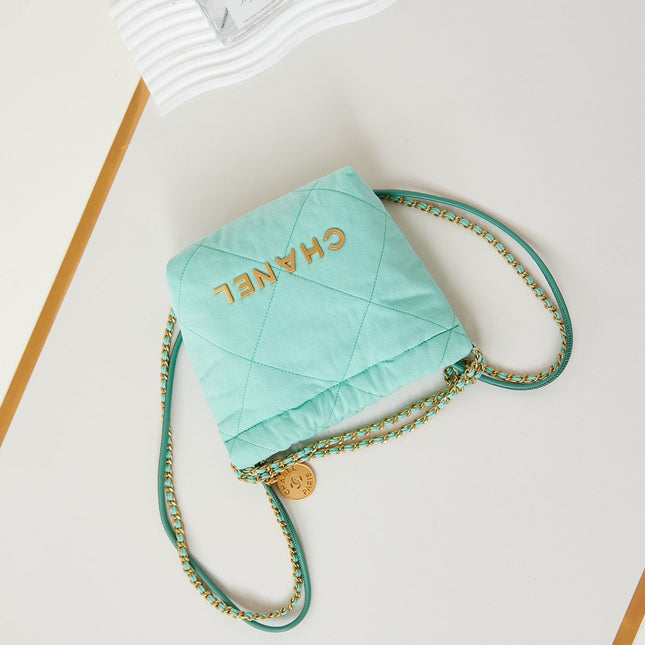 CC CLASSIC MINI 20 BAG IN TIFFANY BLUE CANVAS