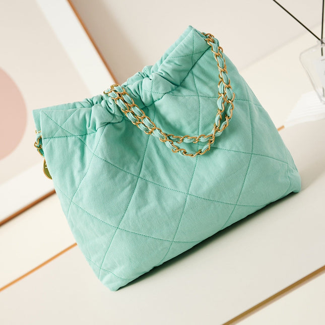 CC CLASSIC MEDIUM 37 BAG IN TIFFANY BLUE CANVAS