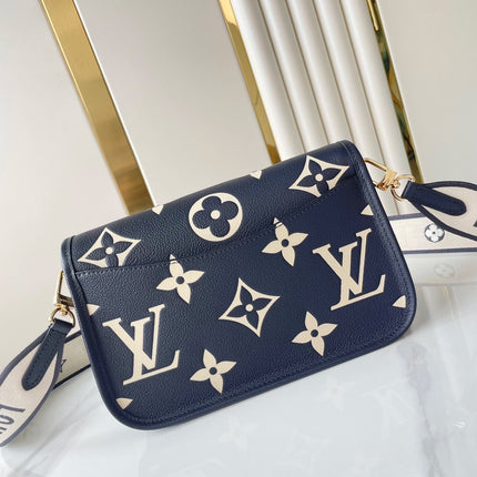 DIANE 23 IN DARK NAVY CREAM MONOGRAM EMPREINTE LEATHER