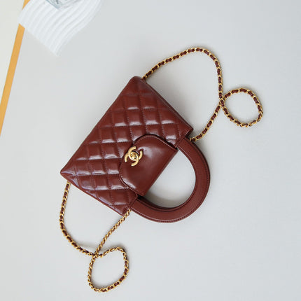 CC KELLY MINI 19 SHOPPING BAG IN WINE RED CALFSKIN