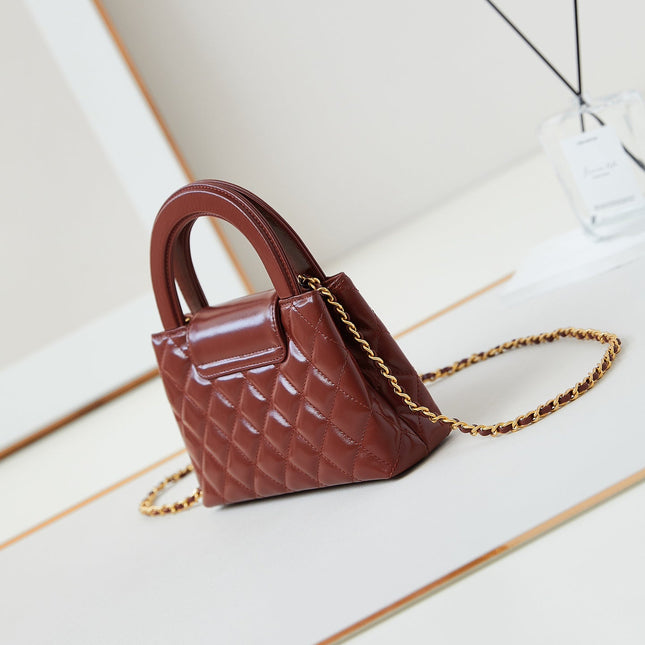 CC KELLY MINI 19 SHOPPING BAG IN WINE RED CALFSKIN