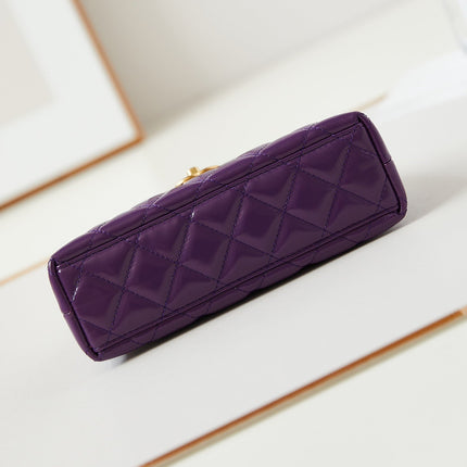 CC KELLY MINI 19 SHOPPING BAG IN INDIGO PURPLE CALFSKIN