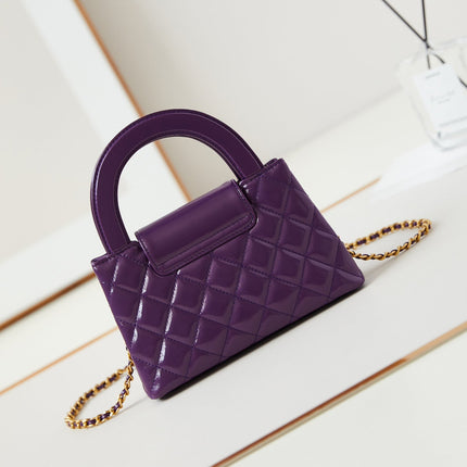 CC KELLY MINI 19 SHOPPING BAG IN INDIGO PURPLE CALFSKIN