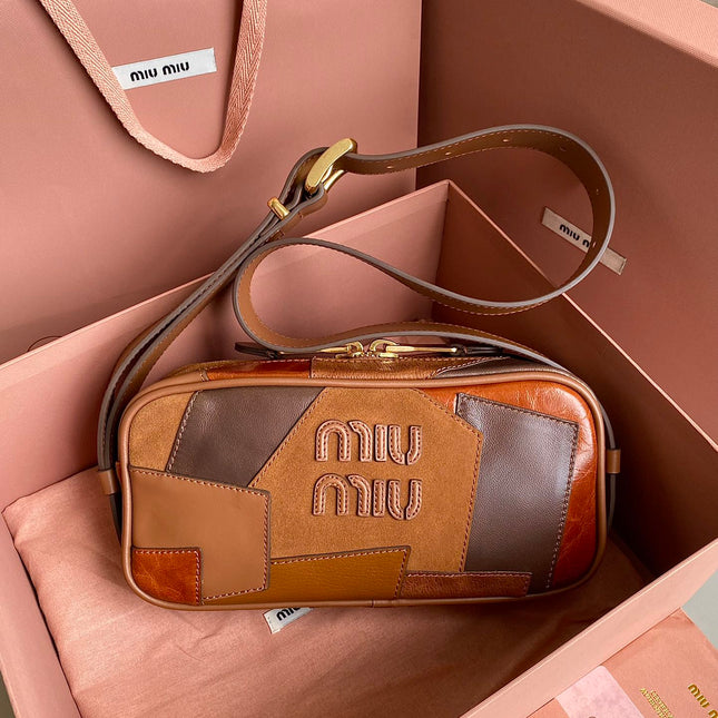 HOBO 24 BAG IN COGNAC LEATHER PATCHWORK