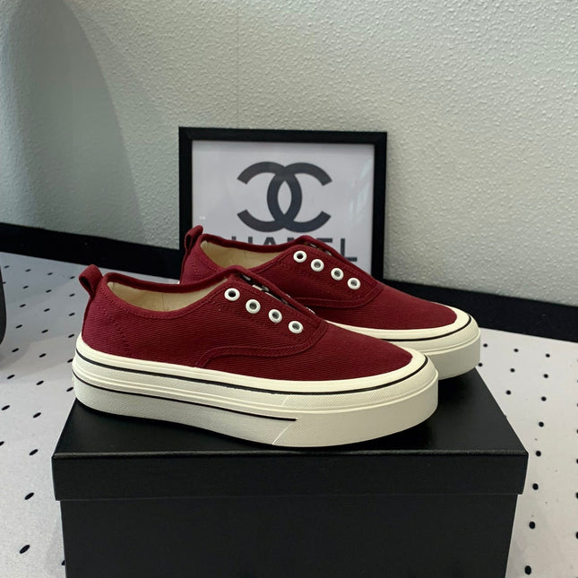 LACELESS SNEAKERS PLATFORM IN ROSEWOOD CANVAS