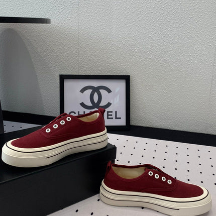 LACELESS SNEAKERS PLATFORM IN ROSEWOOD CANVAS