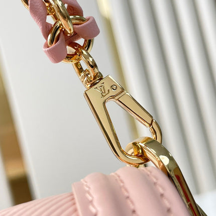 DAUPHINE MINI 20 IN LIGHT PINK EPI GRAINED CALFSKIN GOLD HARDWARE