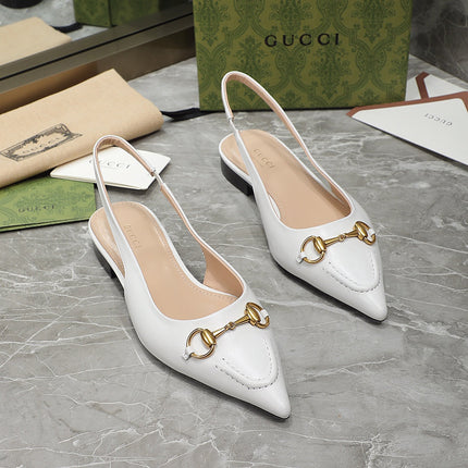 GG  Flat Sandals white