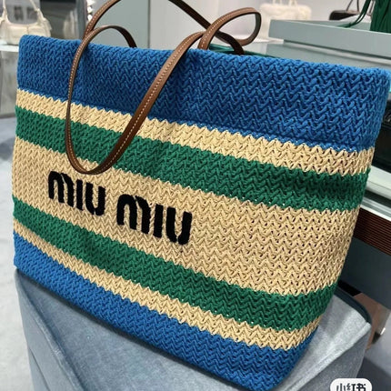 SHOPPING BAG 38 IN COLORFUL RAFFIA WOVEN - HAND