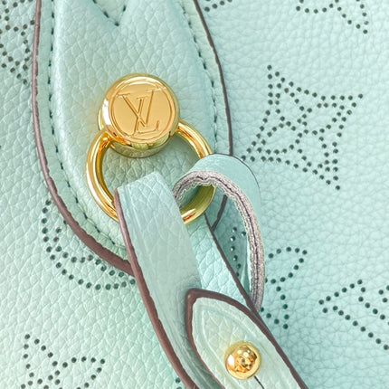 BLOSSOM PM 20 IN SKY BLUE MONOGRAM PERFORATED CALFSKIN