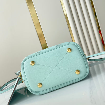 BLOSSOM PM 20 IN SKY BLUE MONOGRAM PERFORATED CALFSKIN