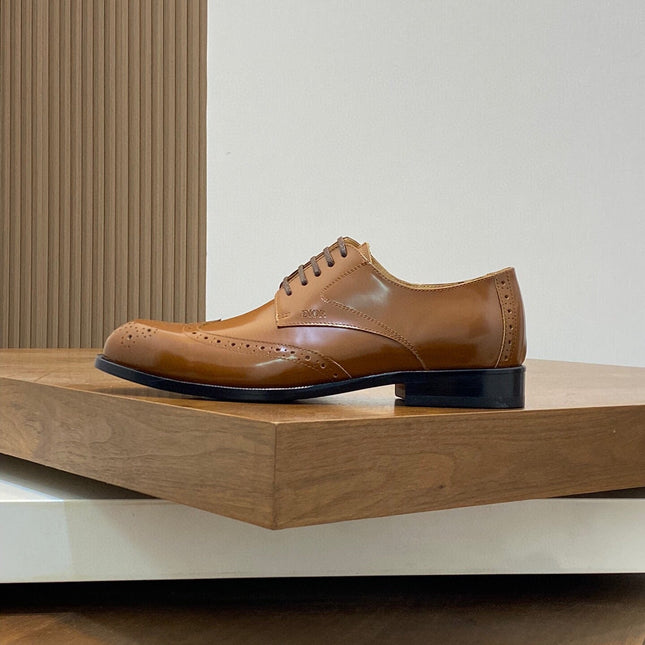 CD POINED TOE LONDON OXFORD TAWNY POLISHED CALFSKIN