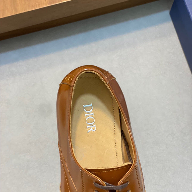 CD POINED TOE LONDON OXFORD TAWNY POLISHED CALFSKIN