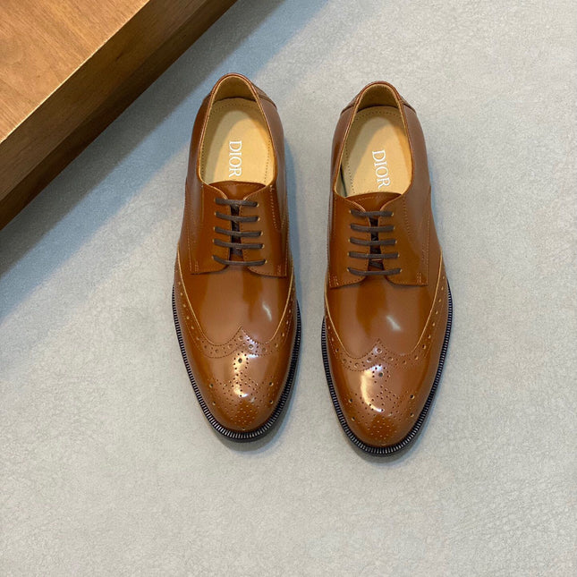 CD POINED TOE LONDON OXFORD TAWNY POLISHED CALFSKIN