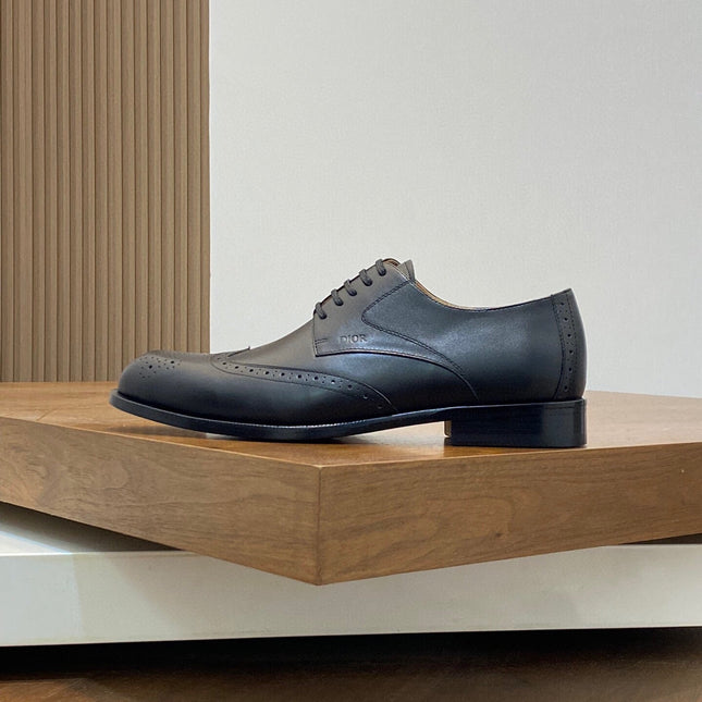 CD POINED TOE LONDON OXFORD BLACK CALFSKIN