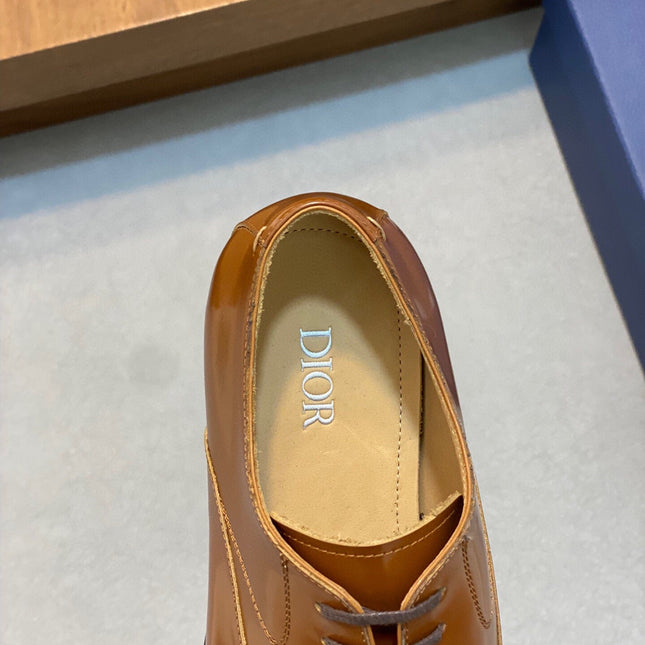 CD TIMELESS SIMPLE OXFORD TAWNY POLISHED CALFSKIN
