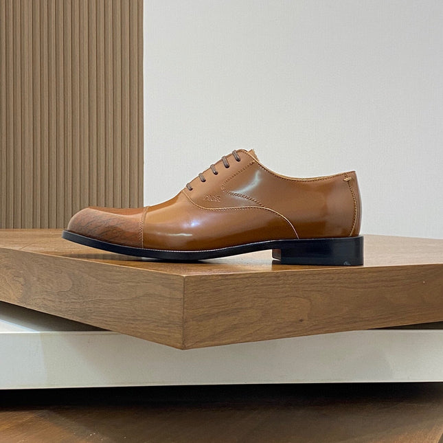CD TIMELESS SIMPLE OXFORD TAWNY POLISHED CALFSKIN