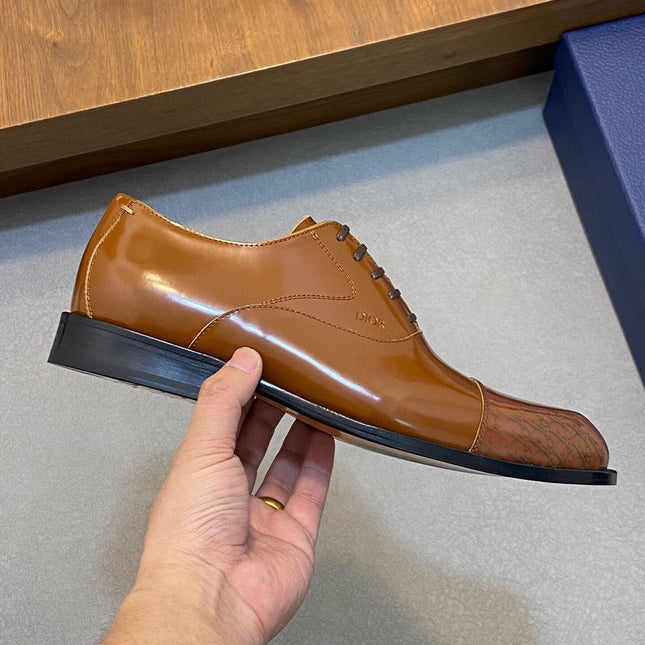 CD TIMELESS SIMPLE OXFORD TAWNY POLISHED CALFSKIN