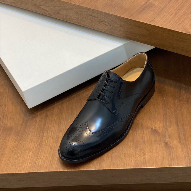 CD POINED TOE LONDON OXFORD BLACK POLISHED CALFSKIN