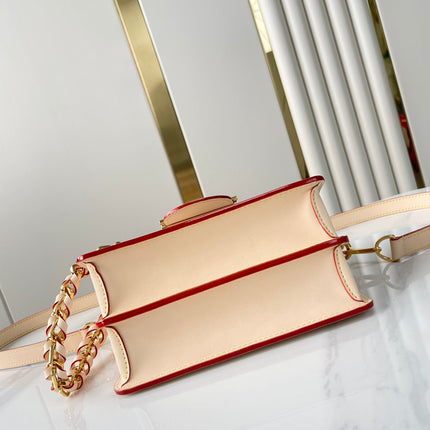 DAUPHINE MINI 20 IN WHITE MONOGRAM JACQUARD FABRIC GOLD HARDWARE