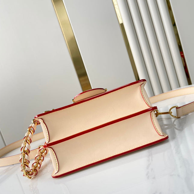 DAUPHINE MINI 20 IN WHITE MONOGRAM JACQUARD FABRIC GOLD HARDWARE