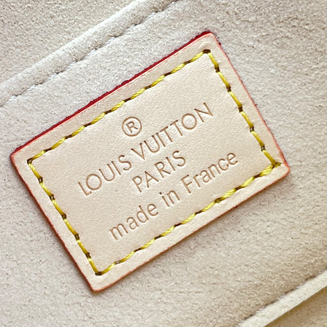 DAUPHINE MINI 20 IN WHITE MONOGRAM JACQUARD FABRIC GOLD HARDWARE