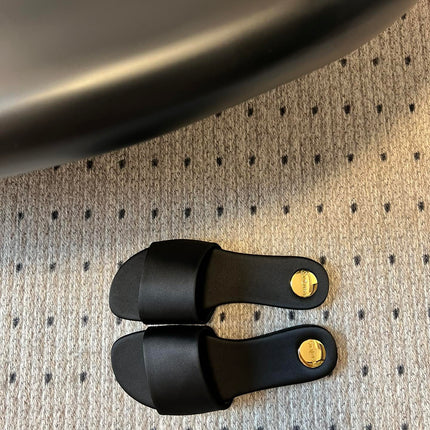 SL CARLYLE SLIPPERS BLACK SATIN